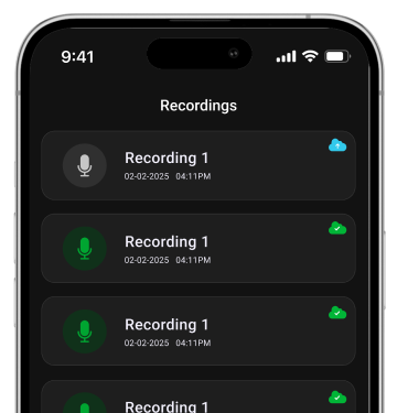 Recordings management interface